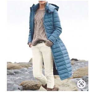 Garnet Hill Blue Puffer Coat